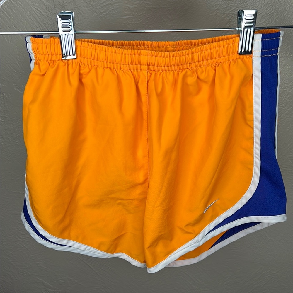 Nike XS Dri-Fit Orange and Blue Athletic Shorts